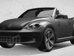 大众甲壳虫涡轮敞篷车C4D汽车模型下载