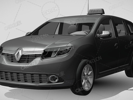雷诺洛根mcv出租车2016款C4D汽车模型下载