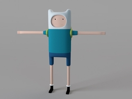 美国电视动画《探险时光》主角芬恩C4D绑定模型 Finn The Human