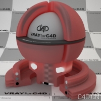 vray for c4d材质：Rubber Plastic Red SSS Physical