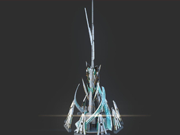 未来科幻创意摩天大楼建筑c4d模型 Sci-Fi Futuristic Future Fantasy City Building-1