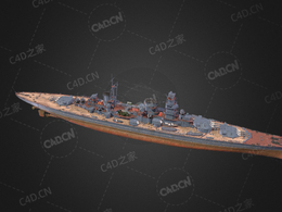 苏联海军喀琅施塔得级大型巡洋舰C4D模型下载Kronshtadt 3d model
