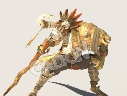 C4D魔兽动物蜥蜴战士模型（包含骨骼绑定动画) LizardM_D01_GRN_SK_KHS 3D Model
