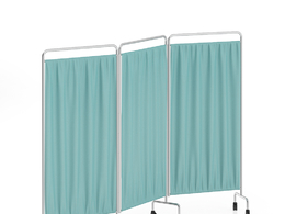 不锈钢屏风医院移动带轮折叠屏风卫生室蓝色隔断屏风推拉玄关遮挡布折屏
