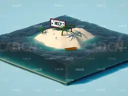 C4D Octane卡通海岛风光场景动画工程