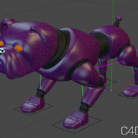 C4D机器狗 带骨骼、带材质 Dogo Mechanico