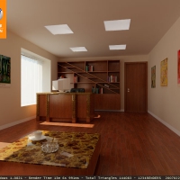 办公室C4D渲染模型 office(vray渲染作品)