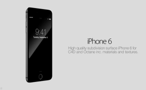 高精度细分iPhone 6手机C4D模型+OBJ+材质贴图