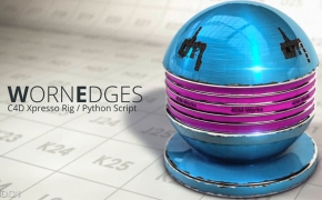 C4D边缘磨损预设和脚本 C4D Worn Edges Xpresso/Python Script