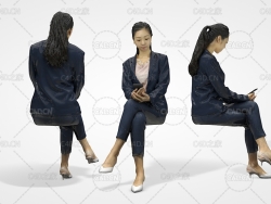 坐着玩手机的女性 Emily – 3D Scan Female
