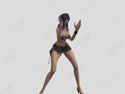 扭动跳舞的女孩卡通低面人物 girl-twerk