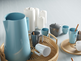 茶具C4D模型 cup set（Corona Render）