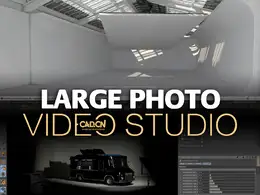 C4D室内摄影棚环境灯光模型预设 Cinema 4D 3D Model Large Photo Video Studio