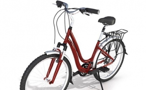 红色自行车C4D模型 The red bicycle model