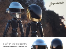 机器人头盔Free Cinema 4D Models – Daft Punk Helmets