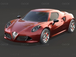 阿尔法罗密欧4C概念车C4D模型ALFA 4C