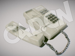C4D老式公用电话厅电话机模型