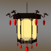 中式文化灯笼3D模型