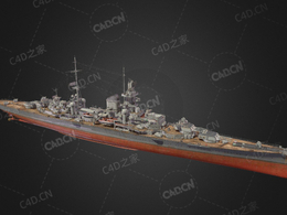 德国海军兴登堡级战列舰C4D模型下载Hindenburg 3d model