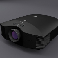 SONY（索尼）黑色投影仪 投影机C4D模型（含材质）projector