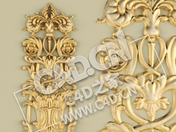 C4D欧式浮雕花构件装饰花件浮雕构件挂件套口雕花立体雕花外墙雕花模型_30