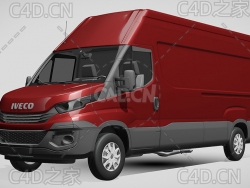 依维柯封闭式面包车货车2017款C4D汽车模型下载
