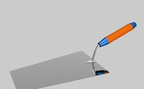 建筑工具：砌砖刀 抹泥刀 油灰刀C4D模型 Bricklaying trowel