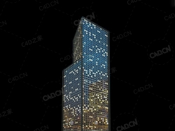 夜间摩天大楼办公楼写字楼C4D模型 Archmodels Vol.103_Night Skyscrapers - model-69