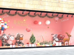 圣诞节橱窗C4D模型