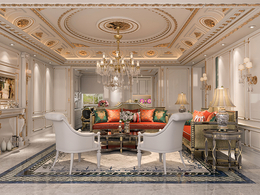 欧式风格客厅室内C4D VRAY渲染模型Living Room Vray 6 for Cinema 4D 2023