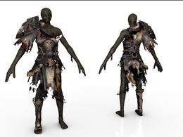 衣衫褴褛的尸体C4D游戏角色模型 Skull B Kyoung Cheon 3dmodel