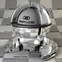 vray for c4d材质：Lustrous Chrome Metal