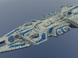 科幻战斗巡洋舰C4D游戏模型 Battle Cruiser 3d model