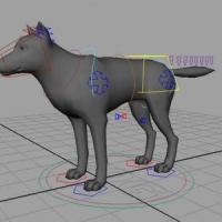 [maya模型]两只小狗的绑定模型 GreatDane dog