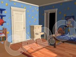 C4D玩具总动员安迪的房间卡通卧室模型 andysroom