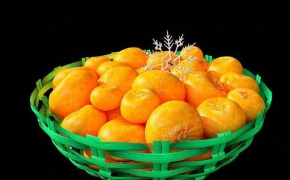 一竹筐橘子C4D模型 The orange 3D model