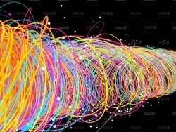 C4D粒子旋风七彩粒子线条动画工程 Beautyfull Colorfull Particle Animation