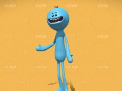 C4D蓝色米斯克斯先生卡通动漫人物角色模型 Todo 3d model