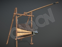 古代手动木架吹风机农具C4D模型