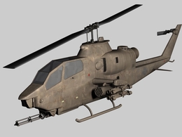 美陆军反坦克武装直升机 AH-1“眼镜蛇”直升机C4D模型