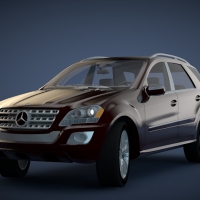 汽车3D模型：奔驰ML500精细模型带材质(C4D)