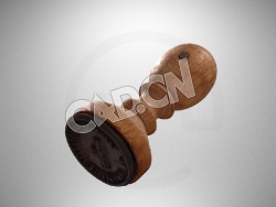 C4D犹太教宗教教师水印邮票木把章模型 Stamp of the Jewish Religious Congregation 2