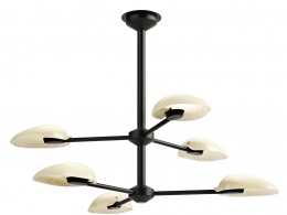 丰富灿烂品牌飞行员6吊灯3D模型素材下载Pilot 6 Chandelier by Rich Brilliant Willin