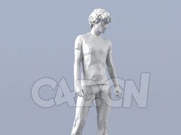 低面多边形卡通人物站着的女人模型