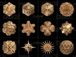 C4D预设-创意分形效果动画预设TFMstyle MoFractal Plugin v.1