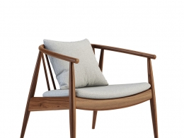 L.Ercolani品牌带靠垫重现系列软包椅3D模型素材下载Reprise Chair Upholstered with P