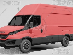 依维柯封闭式面包车货车2022款l3h3C4D汽车模型下载