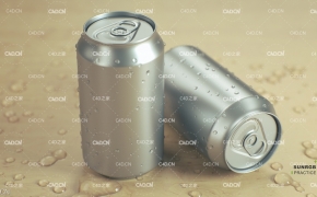 可乐铝合金易拉罐水滴C4D模型 CanWaterDrops