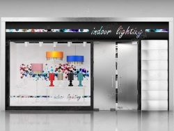 品牌服装商店橱窗3d model of Shop window witch low polyinterior