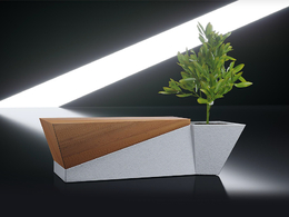 商超家具：木桌盆栽植物